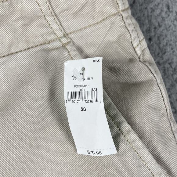 Gap For Good Women's Plus Size 20 Loose Khaki Pants High Rise Cotton Wide Leg - Picture 5 of 11